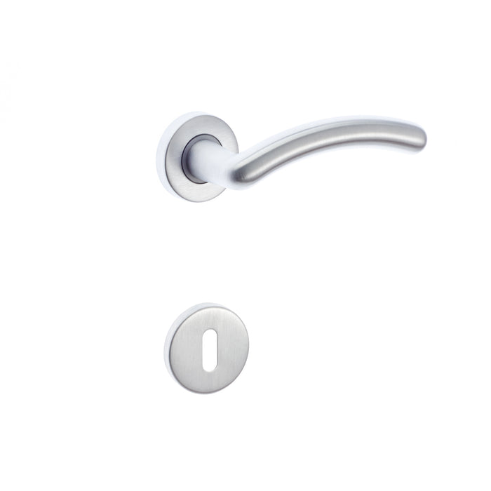 MANIGLIA NOVE PATENT IN OTTONE CROMO SATINATO CON