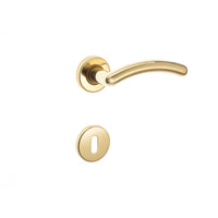 MANIGLIA NOVE PATENT OTTONE LUCIDO CON ROSETTE