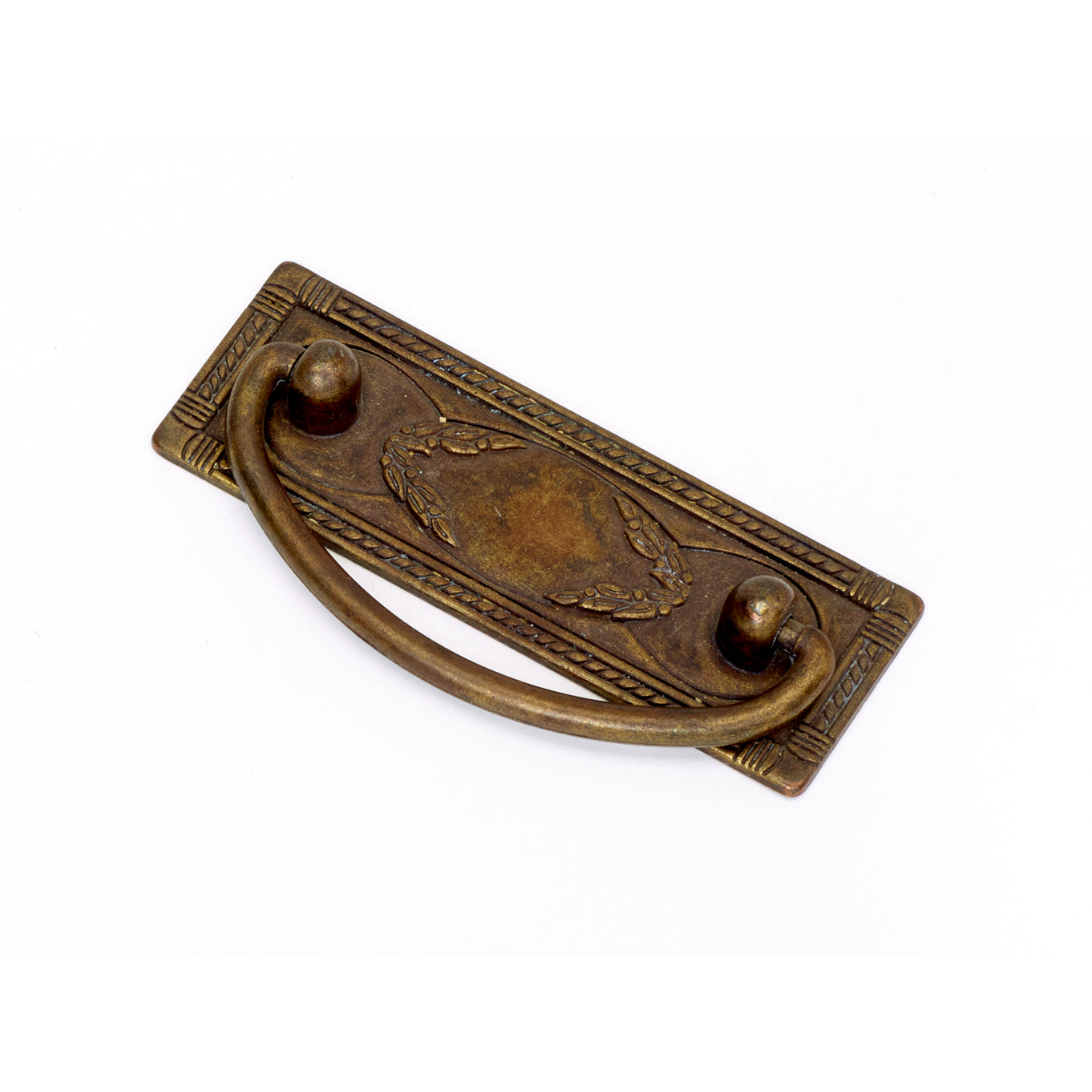 MANIGLIA TONDA ANTICATA 62X58MM CON PIASTRA IN MET