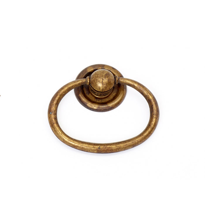 MANIGLIA TONDA ANTICATA 44X42MM CON PIASTRA IN MET