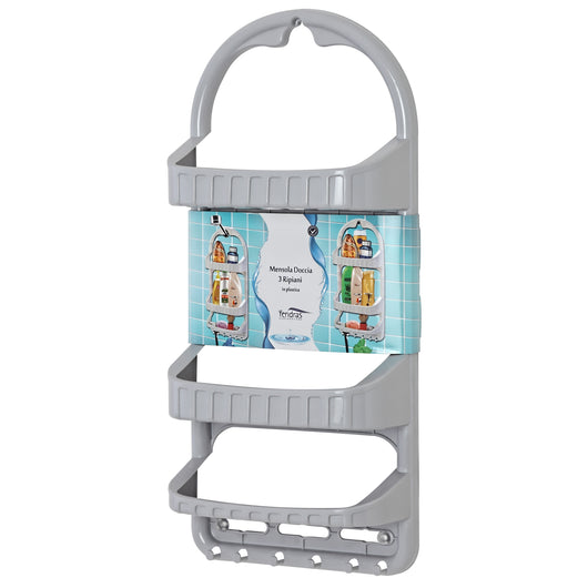 MENSOLA DOCCIA ANKORA 27X14XH62CM 3 PIANI GRIGIO