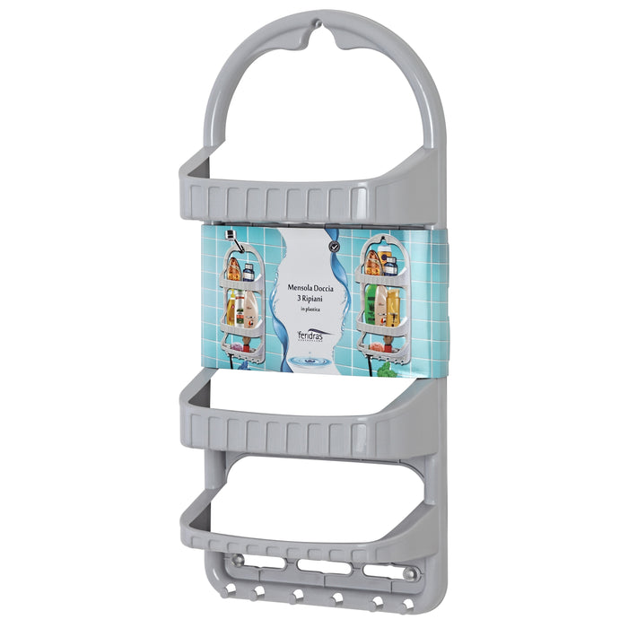 MENSOLA DOCCIA ANKORA 27X14XH62CM 3 PIANI GRIGIO