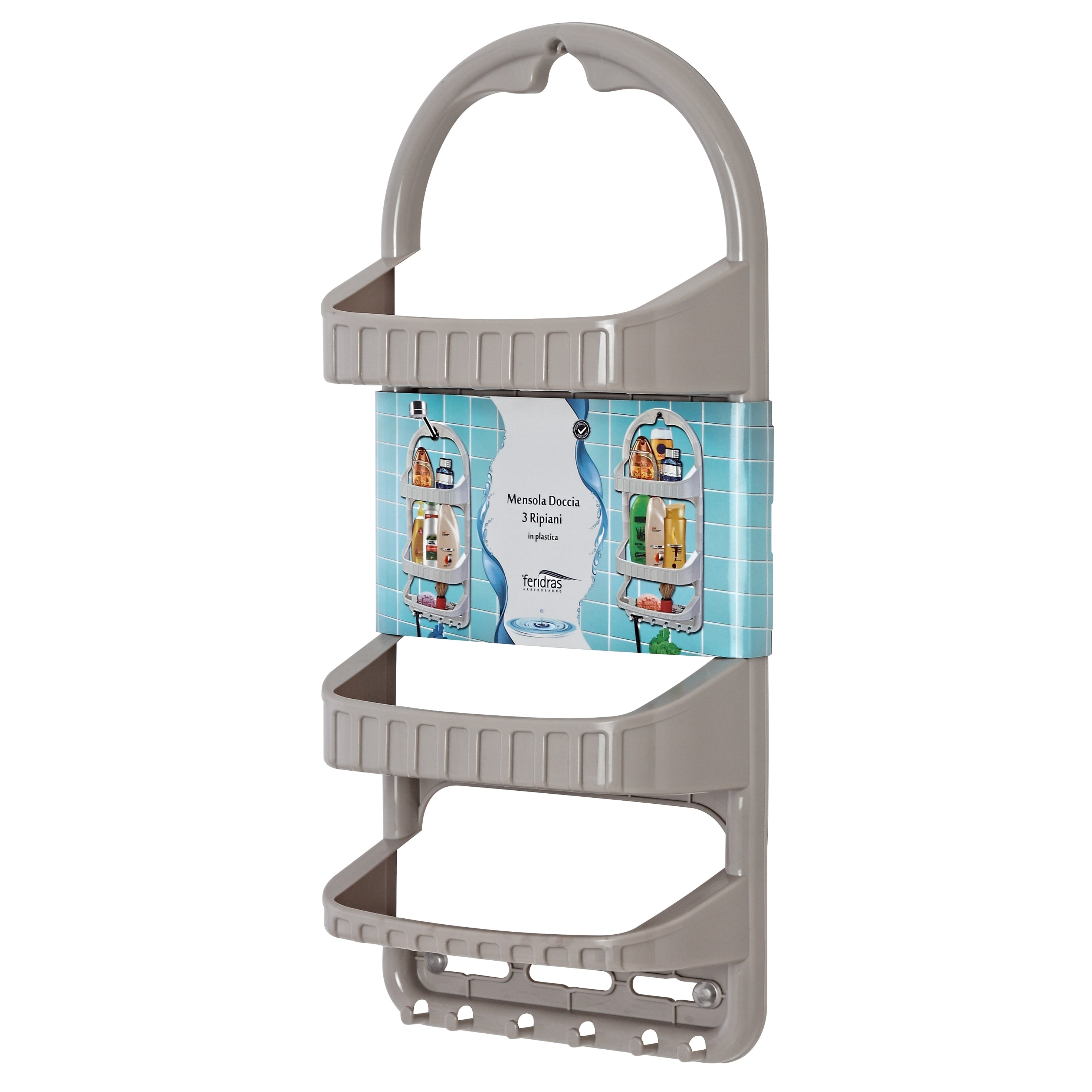 MENSOLA DOCCIA ANKORA 27X14XH62CM 3 PIANI TORTORA