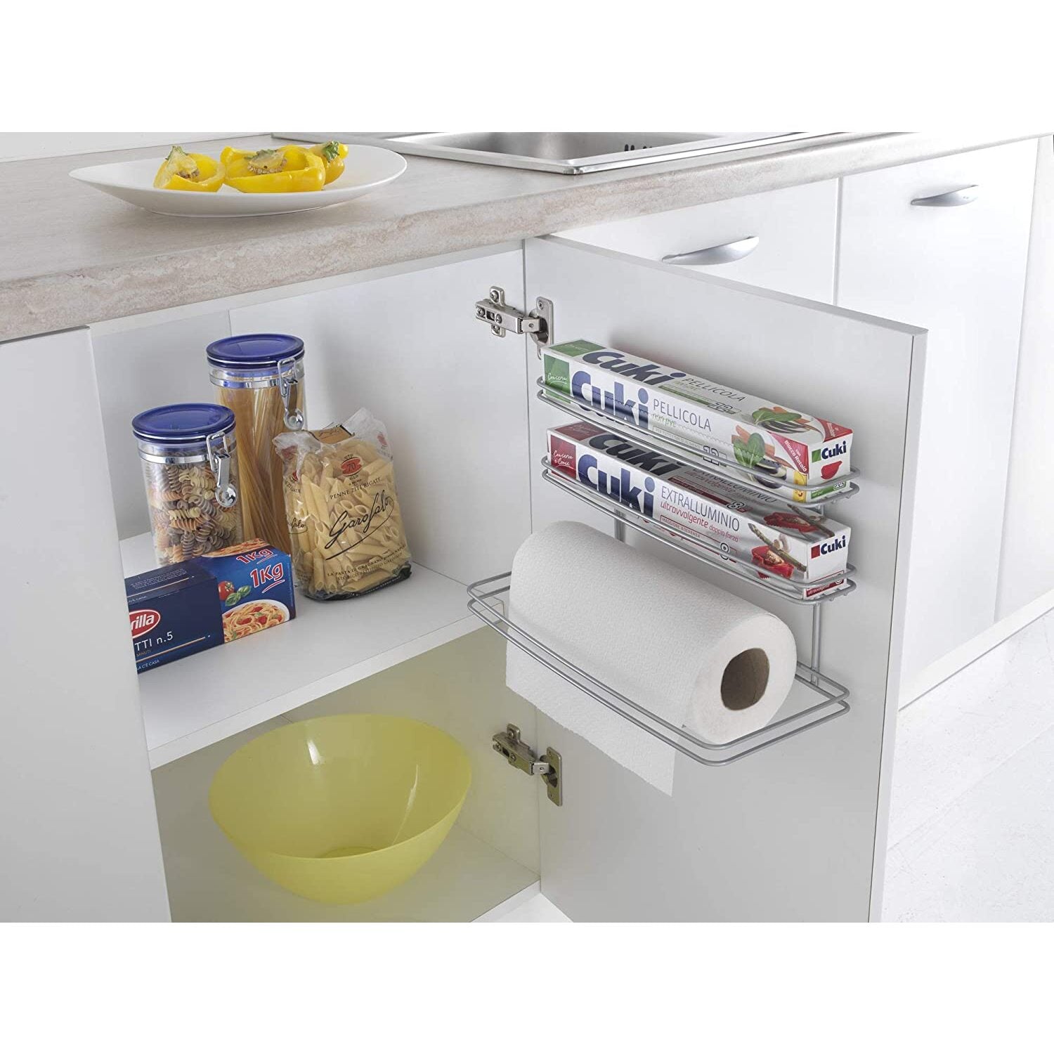 MENSOLA 3 PIANI PORTA ROTOLI CUCINA CM 33X14X23 PO