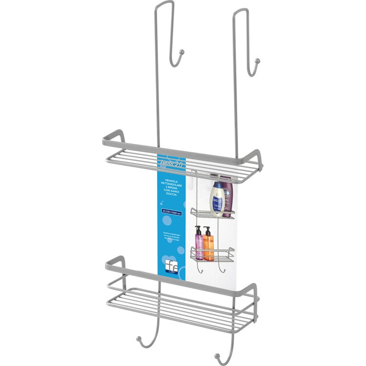 MENSOLA DOCCIA LINDA 2 RIPIANI 25X21XH60CM GRIGIA