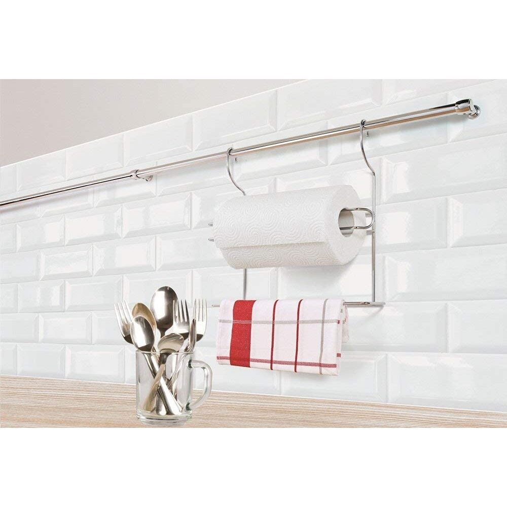 MENSOLA PORTA ROTOLI + PORTA STROFINACCIO CROMATA