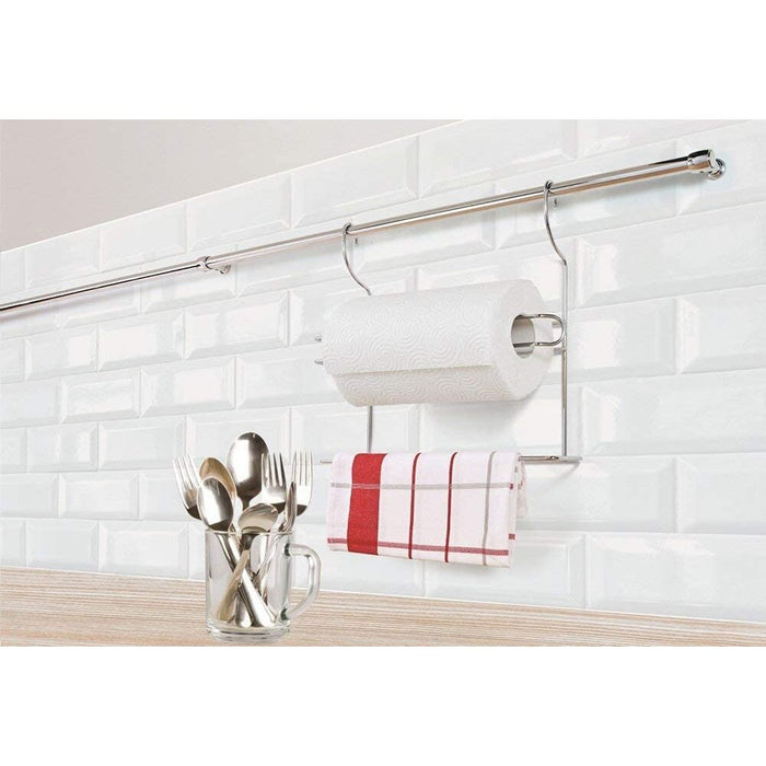 MENSOLA PORTA ROTOLI + PORTA STROFINACCIO CROMATA