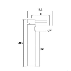 MISCELATORE ALTO LAVABO YORK H295MM SPAZZOLATO