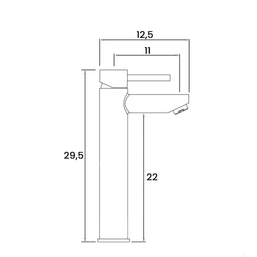 MISCELATORE ALTO LAVABO YORK H295MM SPAZZOLATO