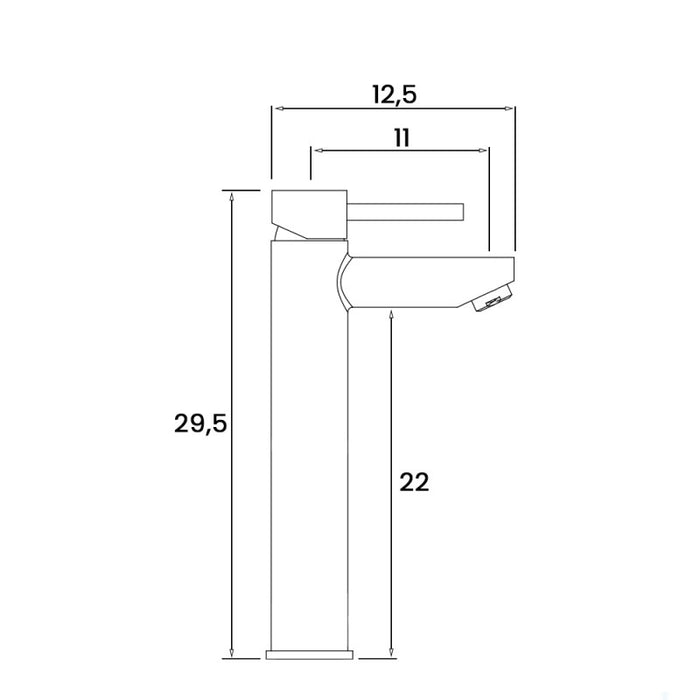 MISCELATORE ALTO LAVABO YORK H295MM SPAZZOLATO