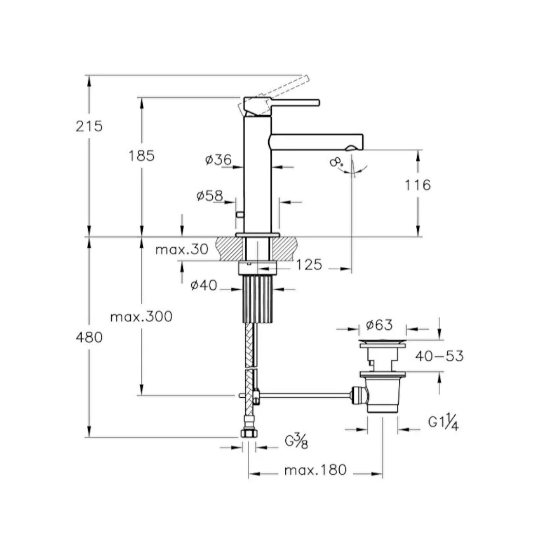 MISCELATORE LAVABO ORIGIN CROMO
