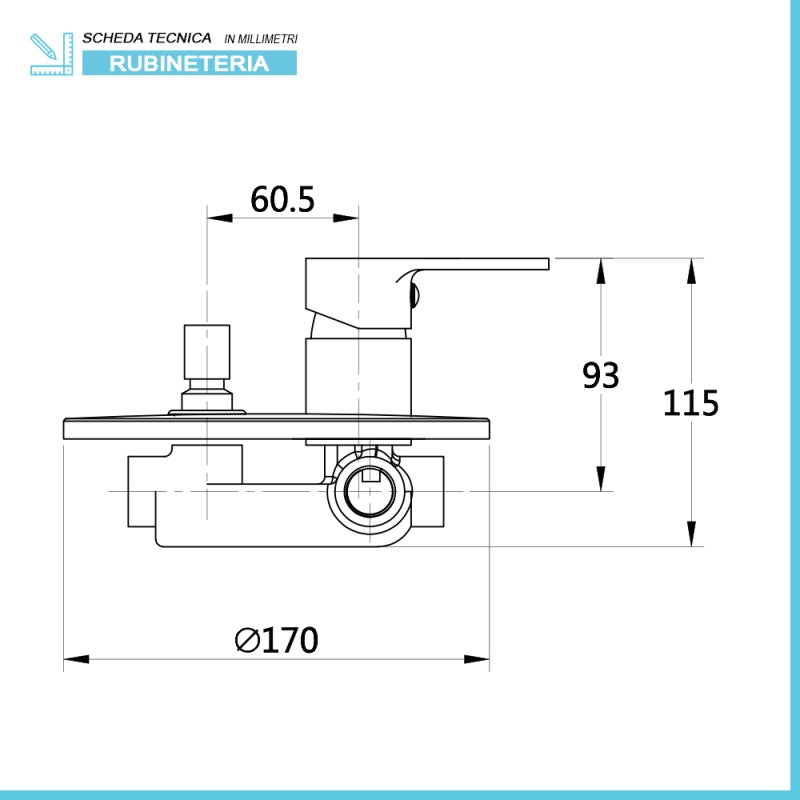 MISCELATORE INCASSO DOCCIA PRIMA CROMO