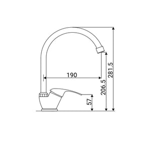 MISCELATORE LAVELLO BOCCA ALTA FAST 35MM CROMO