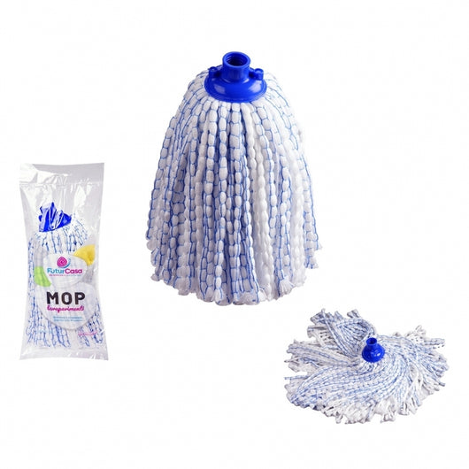 MOP BIANCO / BLU 120GR MICROFIBRA.