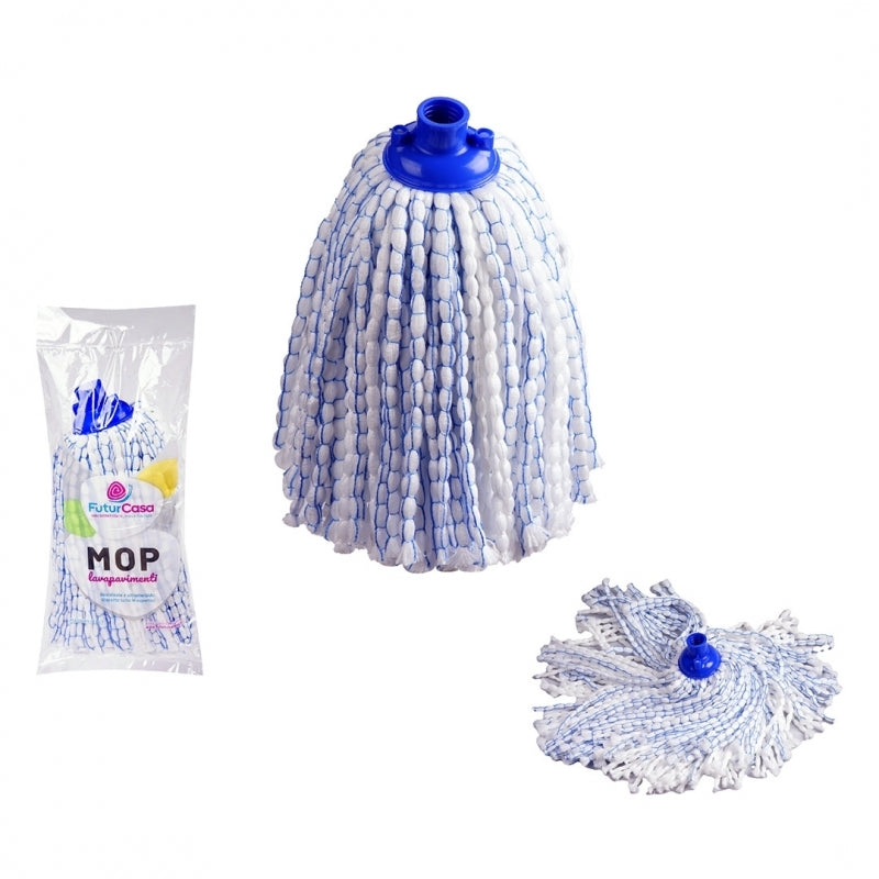 MOP BIANCO / BLU 120GR MICROFIBRA.