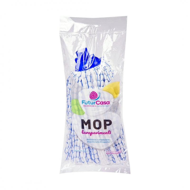 MOP BIANCO / BLU 120GR MICROFIBRA.