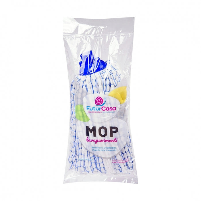 MOP BIANCO / BLU 120GR MICROFIBRA.