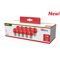 MULTIPACK LAMPADA SFERA LED 1W E27 ROSSE 10PZ.