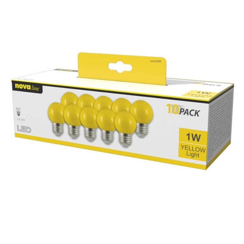 MULTIPACK LAMPADA SFERA LED 1W E27 GIALLE 10PZ.