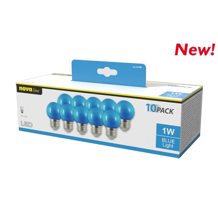 MULTIPACK LAMPADA SFERA LED 1W E27 BLU 10PZ.