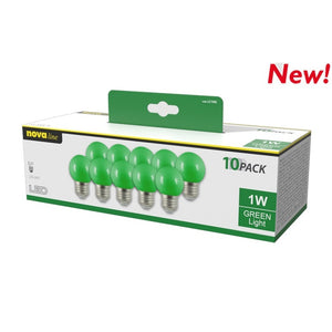 MULTIPACK LAMPADA SFERA LED 1W E27 VERDE 10PZ.
