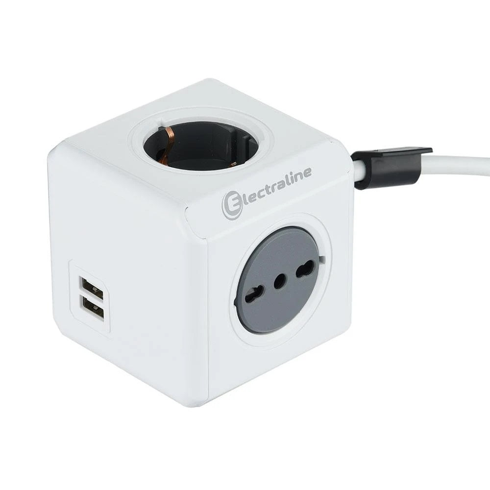 MULTIPRESA CUBO POWERCUBE 2 SCHUKO E 2 PRESE BIVAL