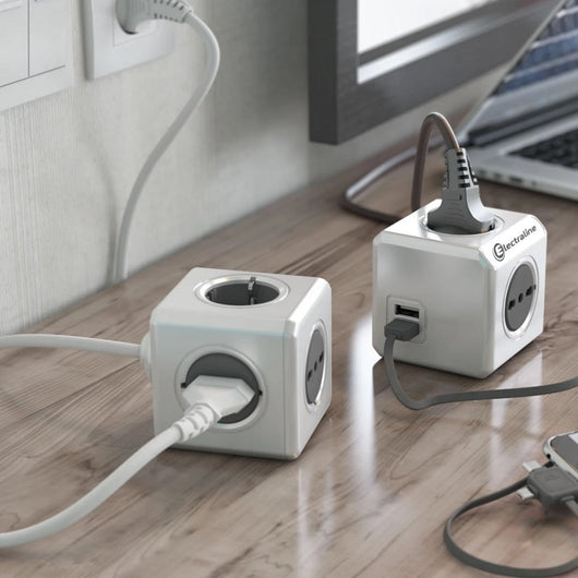 MULTIPRESA CUBO POWERCUBE 2 SCHUKO E 2 PRESE BIVAL