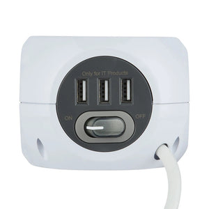 MULTIPRESA CUBO MINICUBE 3 SCHUKO 3 USB E CARICATORE WIRELESS
