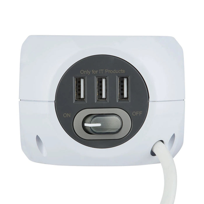 MULTIPRESA CUBO MINICUBE 3 SCHUKO 3 USB E CARICATORE WIRELESS