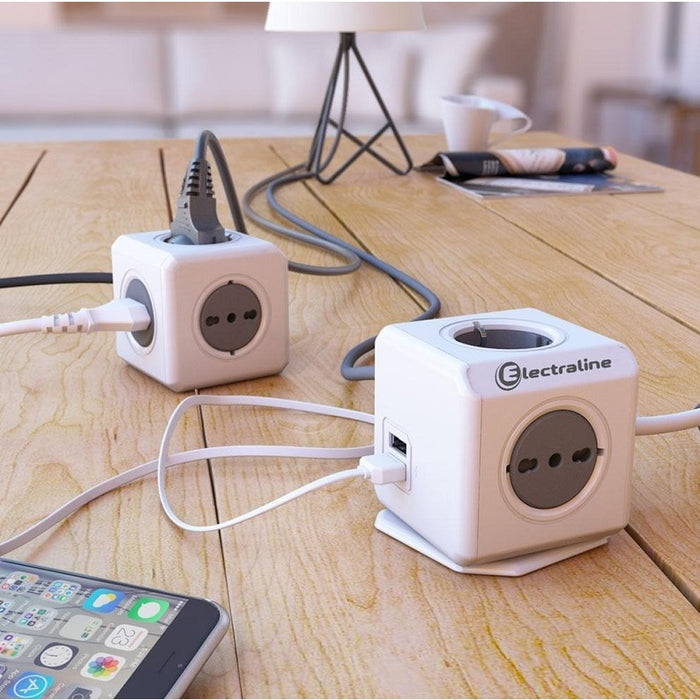 MULTIPRESA CUBO POWERCUBE 2 SCHUKO E 2 PRESE BIVAL