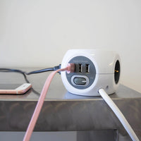 MULTIPRESA CUBO MINICUBE 3 SCHUKO 3 USB E CARICATORE WIRELESS