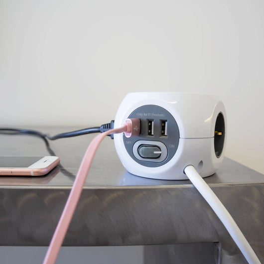 MULTIPRESA CUBO MINICUBE 3 SCHUKO 3 USB E CARICATORE WIRELESS