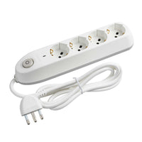 MULTIPRESA POKER CON 4 PRESE SCHUKO 10/16A BIANCA