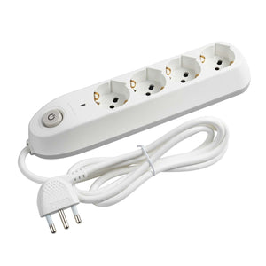 MULTIPRESA POKER CON 4 PRESE SCHUKO 10/16A BIANCA