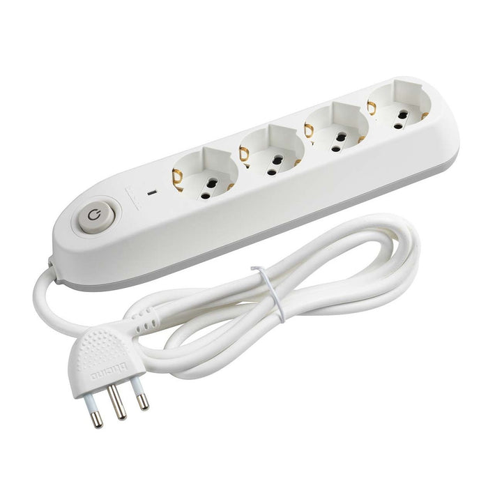 MULTIPRESA POKER CON 4 PRESE SCHUKO 10/16A BIANCA