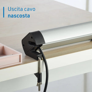 MULTIPRESA SCRIVANIA ALU 4 SCHUKO + 3 USB NERA.