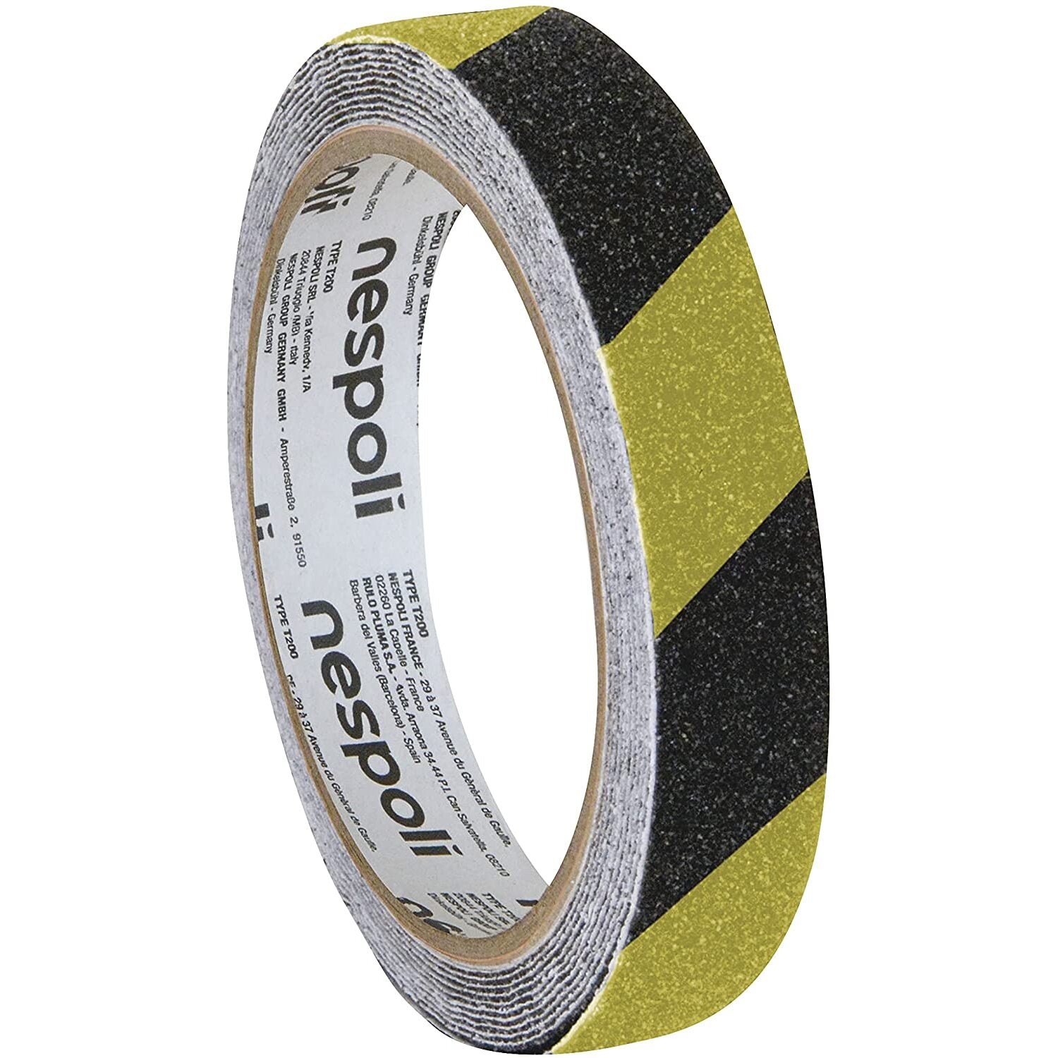 NASTRO ANTISCIVOLO NERO / GIALLO 25MM 15M