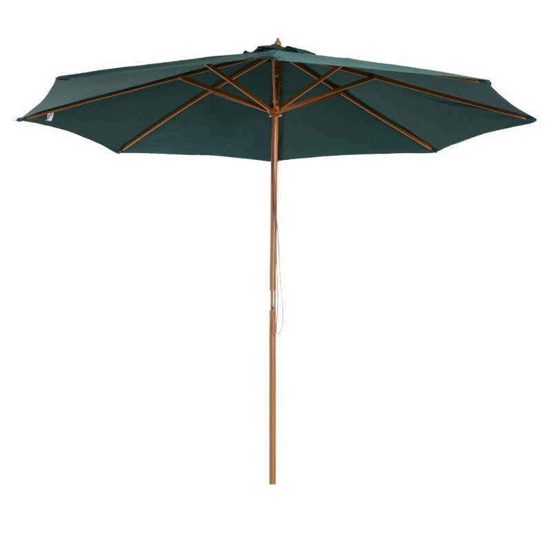 OMBRELLONE D.3M IN LEGNO CON TESSUTO VERDE