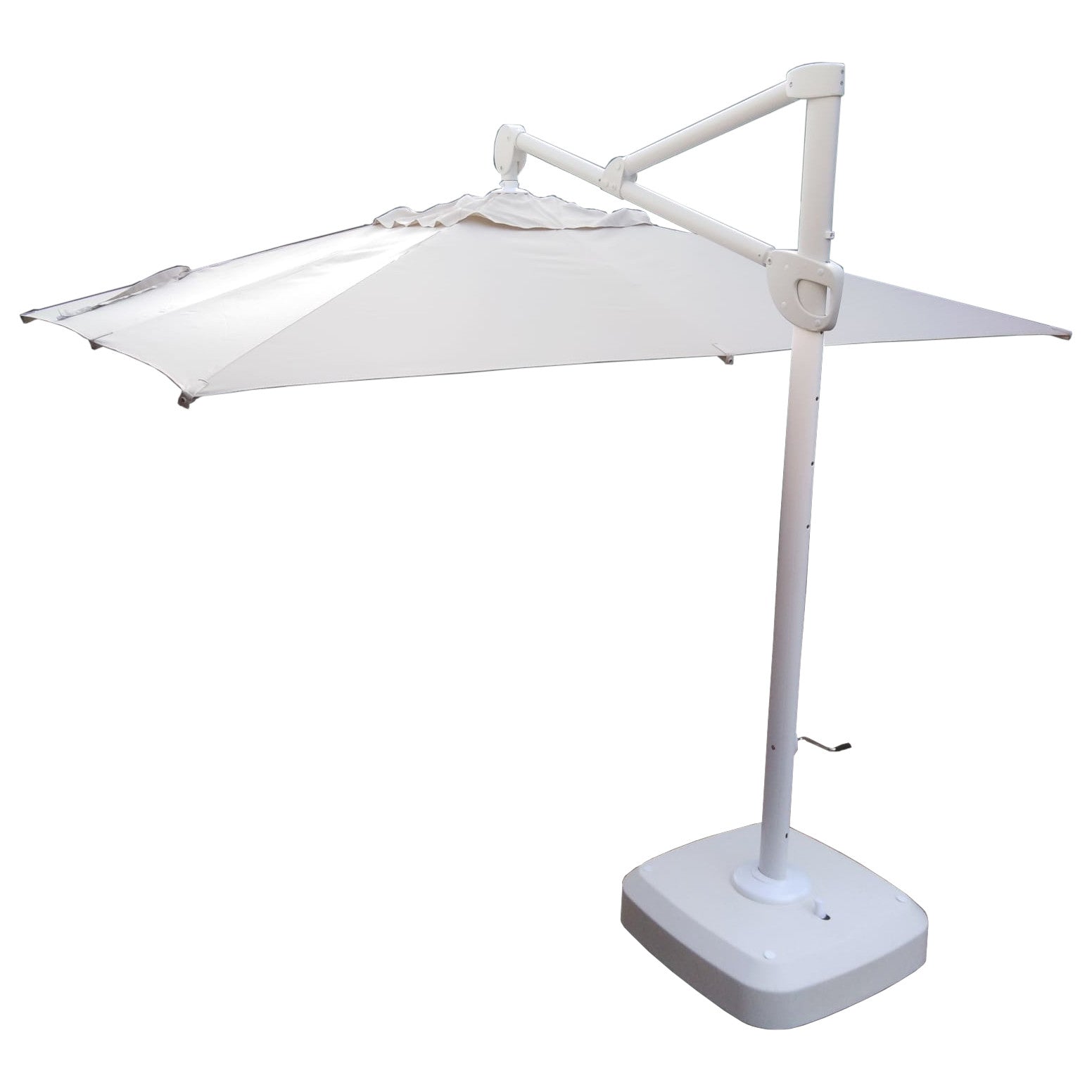 OMBRELLONE JESOLO A BRACCIO LATERALE GIREVOLE 360 GRADI MT.3.5X3 STRUTTURA IN ALLUMINIO BIANCO CON COPERTURA IN POLIESTERE GR.250MQ  BEIGE