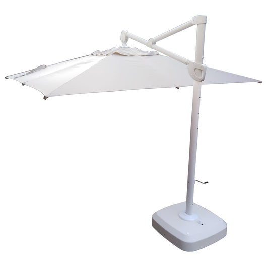 OMBRELLONE JESOLO A BRACCIO LATERALE GIREVOLE 360 GRADI MT.3.5X3 STRUTTURA IN ALLUMINIO BIANCO CON COPERTURA IN POLIESTERE GR.250MQ  BEIGE