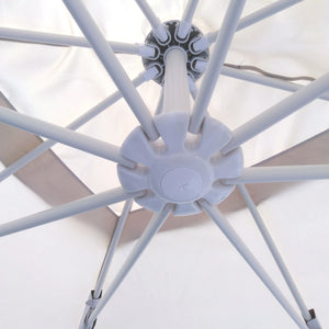 OMBRELLONE JESOLO A BRACCIO LATERALE GIREVOLE 360 GRADI MT.3.5X3 STRUTTURA IN ALLUMINIO BIANCO CON COPERTURA IN POLIESTERE GR.250MQ  BEIGE