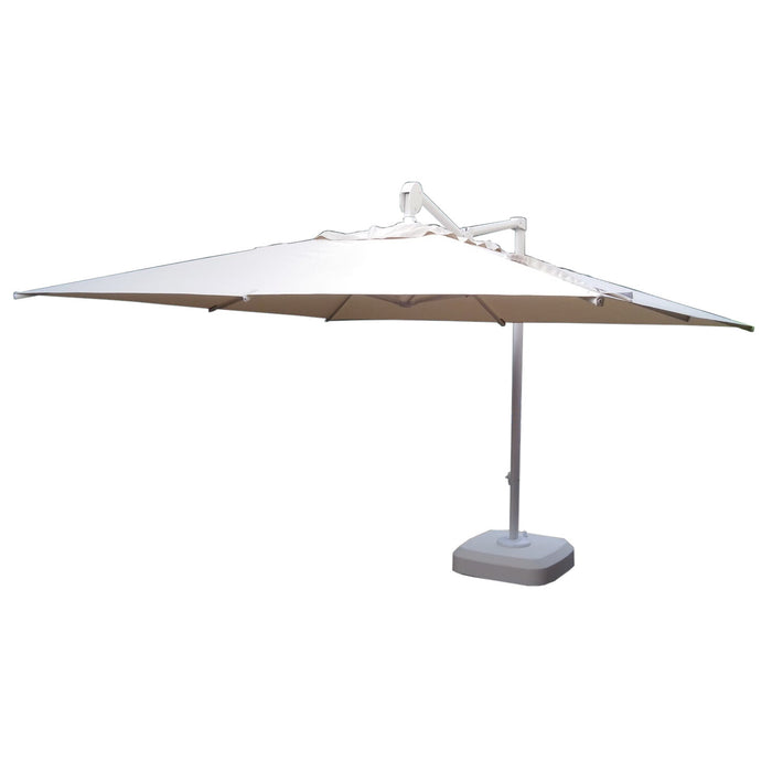 OMBRELLONE JESOLO A BRACCIO LATERALE GIREVOLE 360 GRADI MT.3.5X3 STRUTTURA IN ALLUMINIO BIANCO CON COPERTURA IN POLIESTERE GR.250MQ  BEIGE