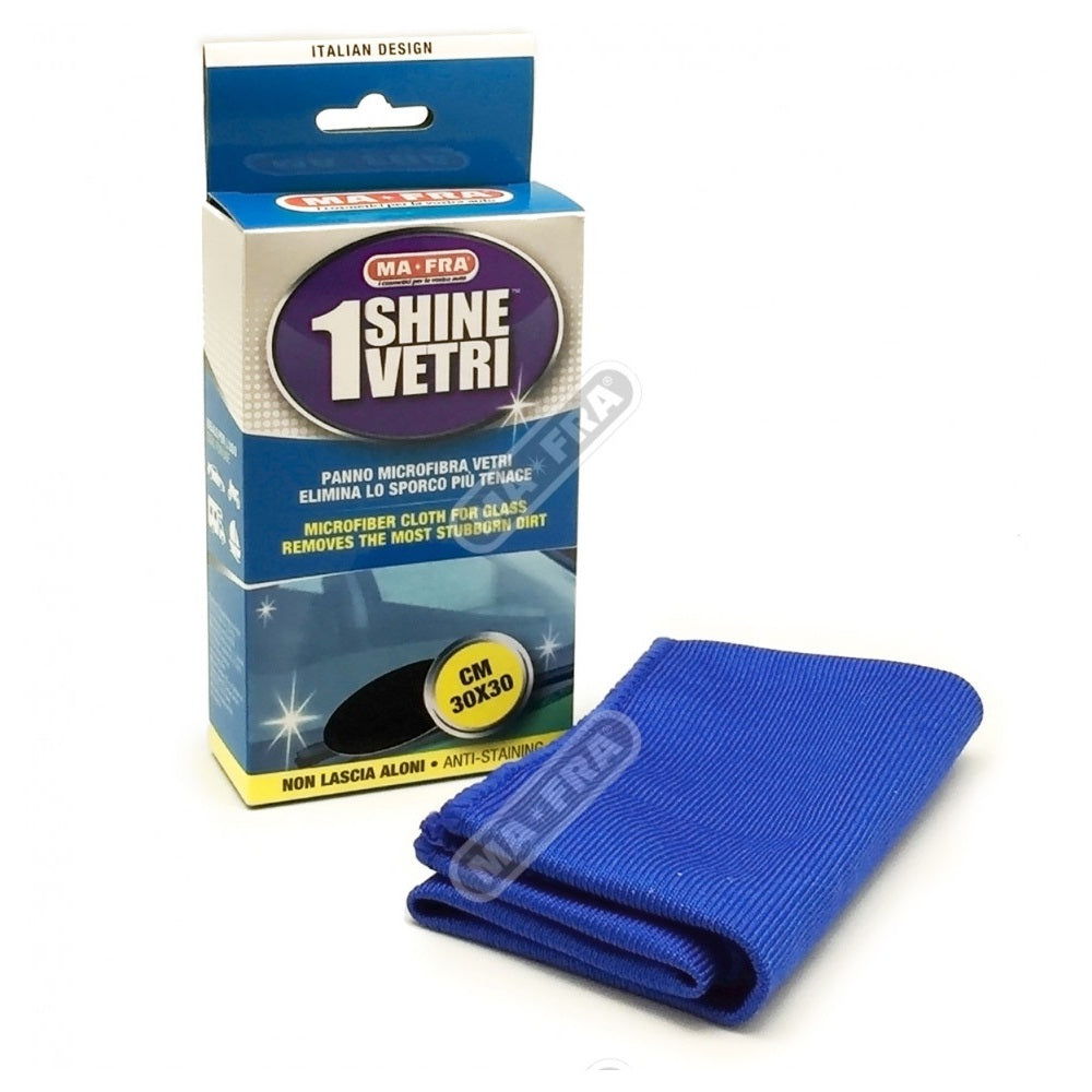 PANNO 1SHINE VETRI 30X30CM BLU IN MICROFIBRA