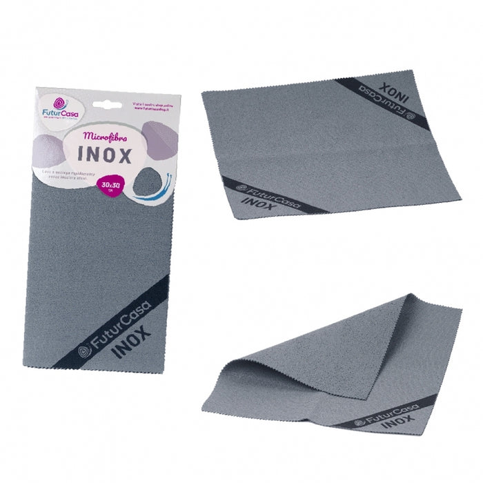 PANNO INOX 30X30CM IN MICROFIBRA.