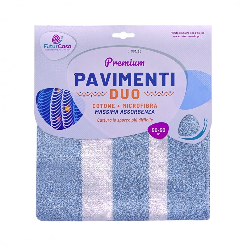 PANNO DUO PAVIMENTO 50X50CM COTONE / MICROFIBRA.