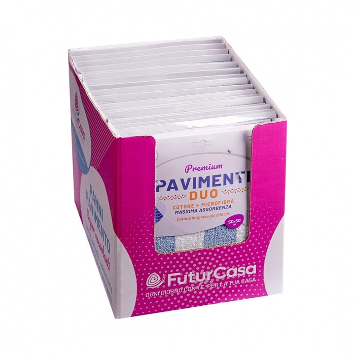 PANNO DUO PAVIMENTO 50X50CM COTONE / MICROFIBRA.