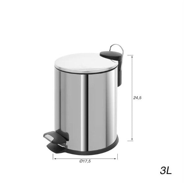 PATTUMIERA COVER 3L D.18XH25CM ACCIAIO CROMO