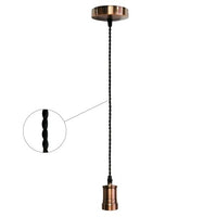 PENDEL VINTAGE 109CM E27 RAME SCURO CAVO TRECCIA