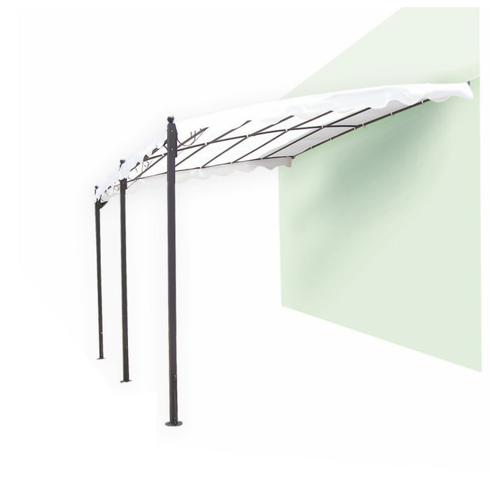 PERGOLA ADDOSSATA METAL 3X4 STRUTTURA GRIGIO SCURO