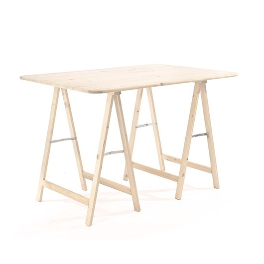 PIANO TAVOLO ABETE CON CAVALLETTI 1.8X118X80CM